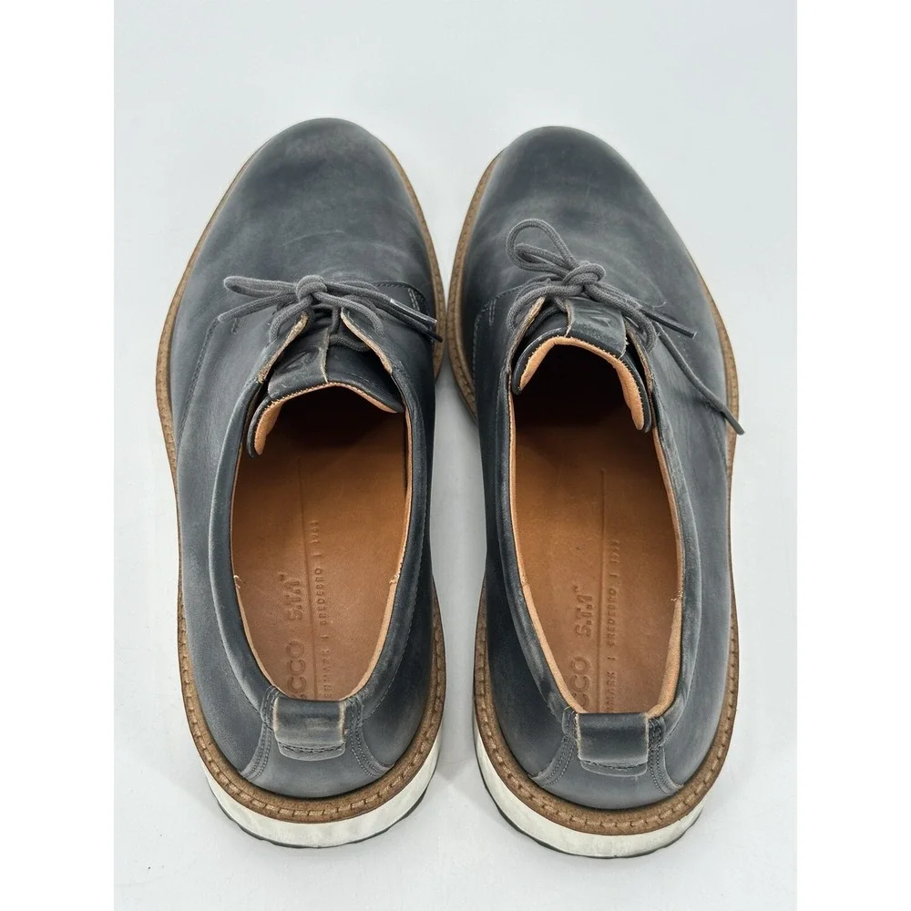 ECCO ST.1‎ Hybrid Leather Plain Toe Oxford Shoes Men's Size 11-11.5 Blue